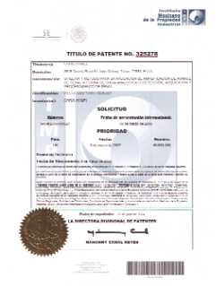 Mexico patent certificate